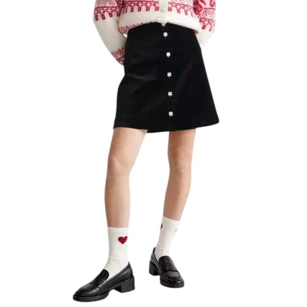 & Other Stories Four Leaf Clover Velvet Skirt